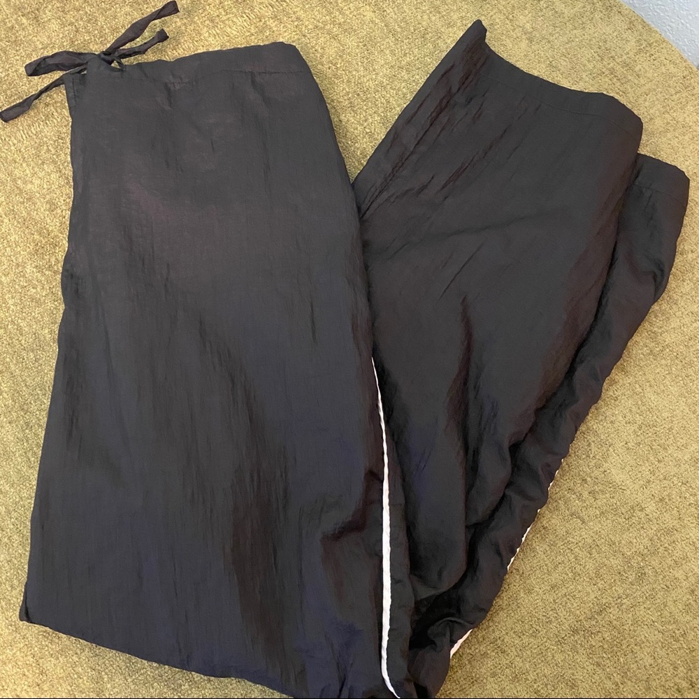 Top Performance Black Nylon Warm Up Pants